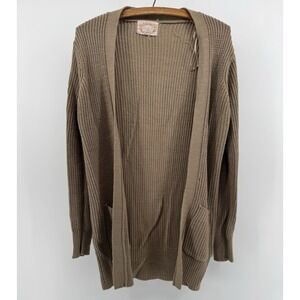 Ambiance Women's Knit Sweater Cardigan‎ Beige 100% Acrylic Size Medium